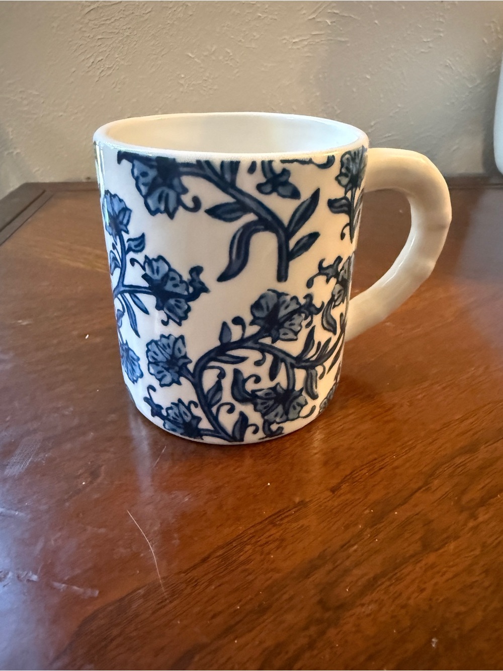 Mud Pie Blue Floral Ceramic Mug